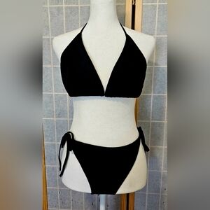 PINK Victoria's Secret Black Bikini Set Size XL Bottoms / Size XXL Top